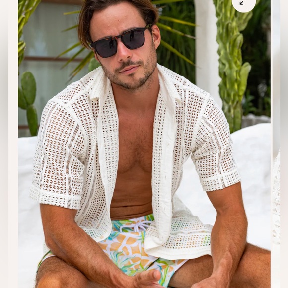 La Brisa - Short Sleeve Crochet Shirt